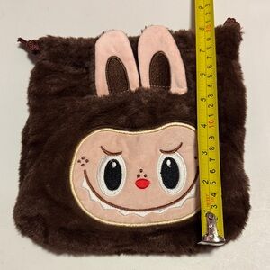 NEW Labubu-like plush drawstring pouch; no tags